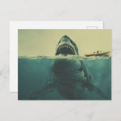 Surrealer Hai und Boot Postkarte (Vorne/Hinten)