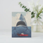 Surrealer Hai und Boot Postkarte (Stehend Vorderseite)
