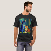 Surrealer impressionistischer Katzen-Impressionism T-Shirt (Vorne ganz)