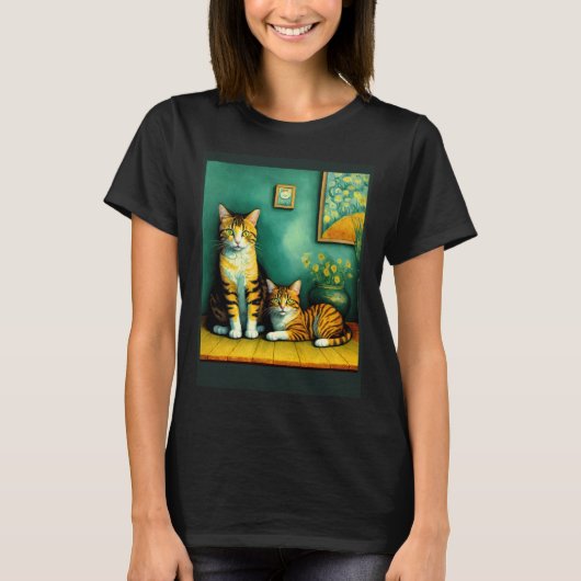 Surrealer impressionistischer Katzen-Impressionism T-Shirt (Vorderseite)