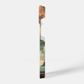 Surrealer Innenraum mit Frau und Katze iPhone Hülle (Linke Seite)