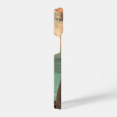 Surrealer Innenraum mit Frau und Katze iPhone Hülle (Rechte Seite)