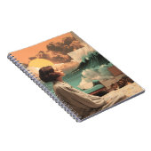 Surrealer Innenraum mit Frau und Katze Notizblock (Rechte Seite)