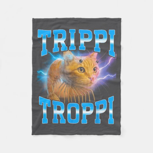 Surrealer italienischer Brainrot-Meme-Trip-Trop-Ka Fleecedecke (Vorderseite)