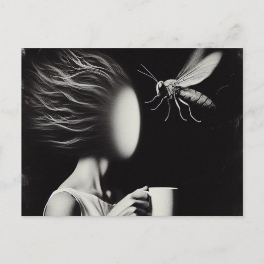 Surrealer Kaffee und Bienenaffee Postkarte (Vorderseite)