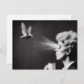 Surrealer Kaffee und Bienenaffee Postkarte (Vorne/Hinten)