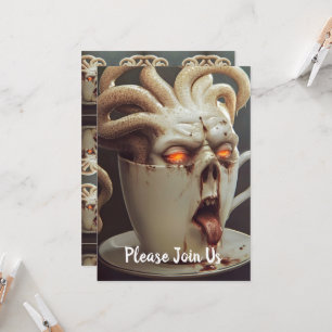 Surrealer Kaffeetintenfisch Einladung