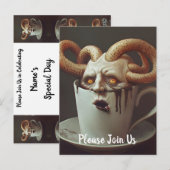 Surrealer Kaffeetintenfisch Postkarte (Vorne/Hinten)