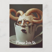 Surrealer Kaffeetintenfisch Postkarte (Vorderseite)