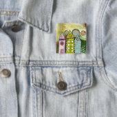 surrealer Knopf "mit drei Häusern" Button (Beispiel)