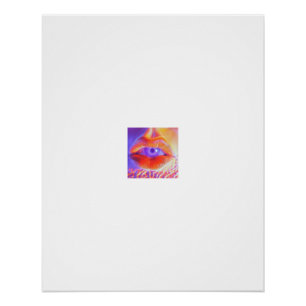 Surrealer Lippen-Augen-Porträtposter in lebendigen Poster