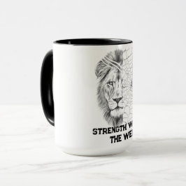 Surrealer Löwe in Schwarz-Weiß Web Motivational  Tasse