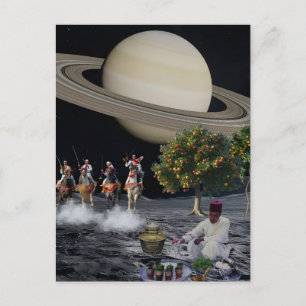 Surrealer marokkanischer Fantasia-Saturn-Weltraum- Postkarte