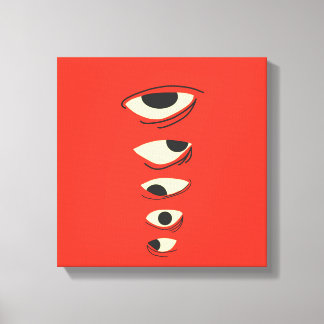 Surrealer minimaler Augen – Abstrakte rote Illustr Leinwanddruck