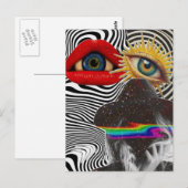 Surrealer Mixed-Media-Collage-Postkarte Postkarte (Vorne/Hinten)