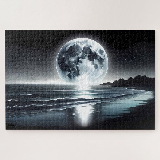 Surrealer Monsun über ruhiger Meeresküste Puzzle (Horizontal)