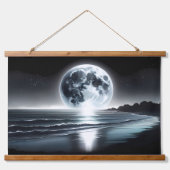 Surrealer Monsun über ruhiger Meeresküste Wandteppich Mit Holzrahmen (Vorne)