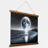 Surrealer Monsun über ruhiger Meeresküste Wandteppich Mit Holzrahmen (Gewinkelt)