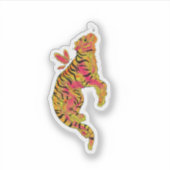 Surrealer Neon-Tiger Aufkleber (Vorderseite)