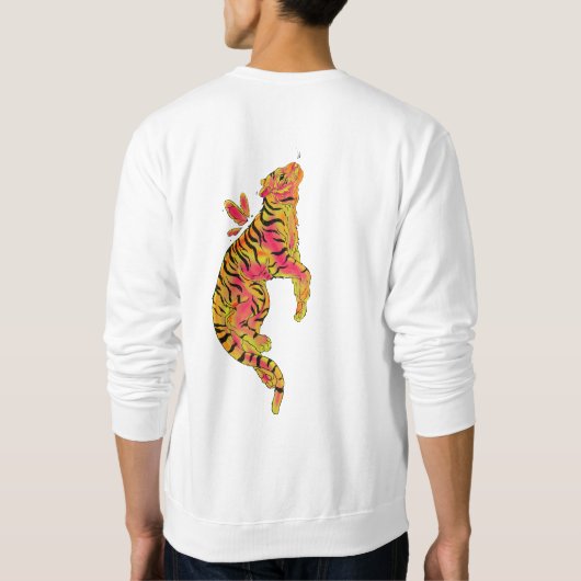 Surrealer Neon-Tiger Sweatshirt (Rückseite)