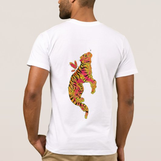 Surrealer Neon-Tiger T-Shirt (Rückseite)