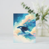 Surrealer Orca-Wal-Cloud-Wald Postkarte (Stehend Vorderseite)