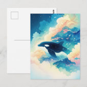 Surrealer Orca-Wal-Cloud-Wald Postkarte (Vorne/Hinten)