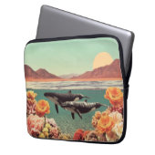 Surrealer Ozeanszene mit Walfischen und Korallen Laptopschutzhülle (Vorderseite Links)