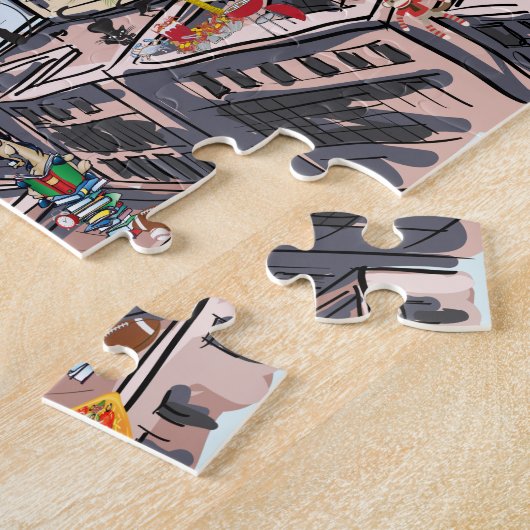 Surrealer Pop Kunst belebte Stadt Seattle Puzzle (Seite)