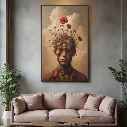 Surrealer Portrait-Garten des Geistes Poster