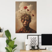 Surrealer Portrait-Garten des Geistes Poster (Heimbüro)
