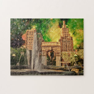 Surrealer quadratischer Park Washingtons, NYC Puzzle