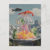 Surrealer Quallen-Collage Postkarte (Vorderseite)