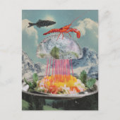Surrealer Quallensalat-Collage Postkarte (Vorderseite)