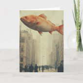 Surrealer Riesenfisch im Himmel Karte (Vorderseite)