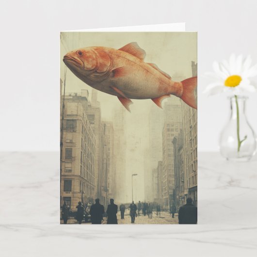 Surrealer Riesenfisch im Himmel Karte (Kleine Pflanze)