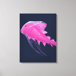 Surrealer rosa Quallenfisch-Hybrid-Fantasie-Ozean  Leinwanddruck