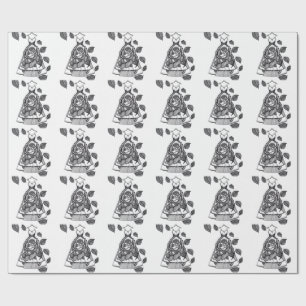 Surrealer Rosenkleid Botanische Linienkunst Verpac Geschenkpapier