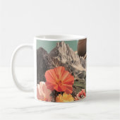 Surrealer Saturn über Bergtal Kaffeetasse (Links)