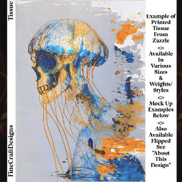 Surrealer Schädel im Ozean, Wasserfarbe EE9L Decou Seidenpapier