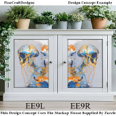 Surrealer Schädel im Ozean, Wasserfarbe EE9R Decou Seidenpapier