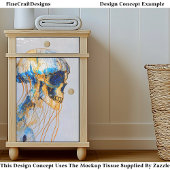 Surrealer Schädel im Ozean, Wasserfarbe EE9R Decou Seidenpapier