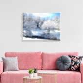 Surrealer Schnee mit flauschigen weißen Winterbäum Leinwanddruck (Insitu (Wohnzimmer))