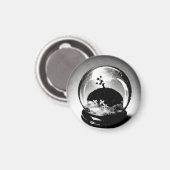 Surrealer Schneeball Magnet (Vorderseite/Rückseite)