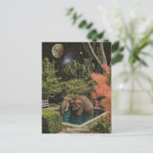 Surrealer schöner Elefant im Pool Postkarte (Stehend Vorderseite)