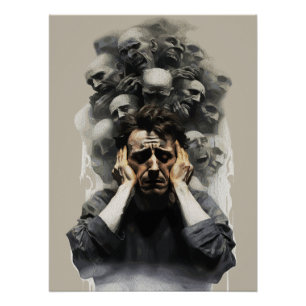 Surrealer Schrei – Dunkle emotionale abstrakte Mal Poster