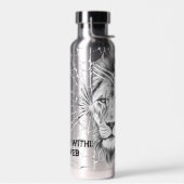 Surrealer schwarzer und weißer Löwe Web Motivation Trinkflasche (Links)
