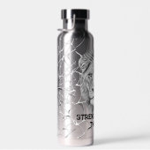Surrealer schwarzer und weißer Löwe Web Motivation Trinkflasche (Rechts)