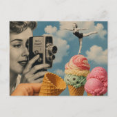 Surrealer Sommercollage Eiscremeportionen Postkarte (Vorderseite)
