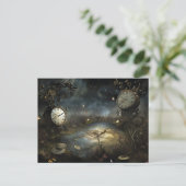 Surrealer Steampunk-Uhr-Sumpf Postkarte (Stehend Vorderseite)